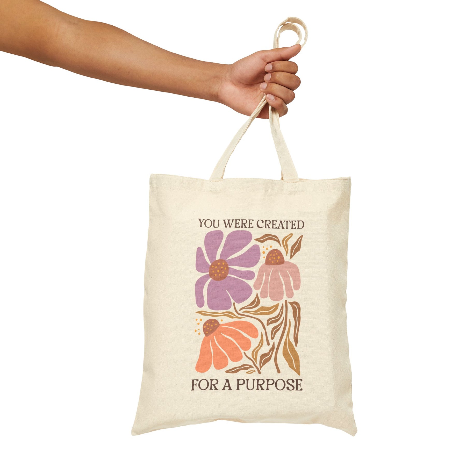 You Are Created For Purposed Cotton Canvas Tote Bag