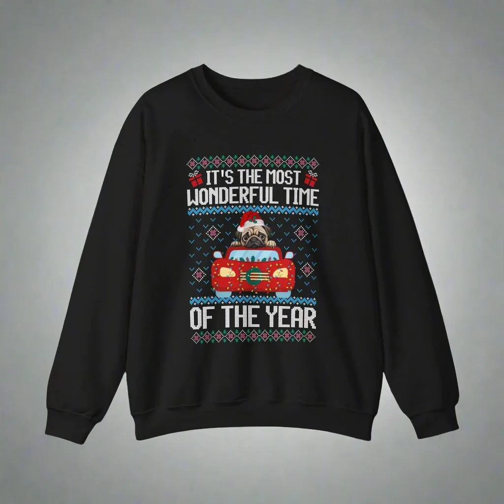 Pug Dog It's The Most Wonderful Time Of The Year Unisex  Sweater