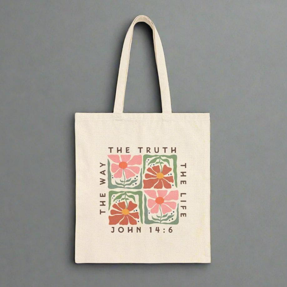 The Way The Truth The Life Cotton Canvas Tote Bag