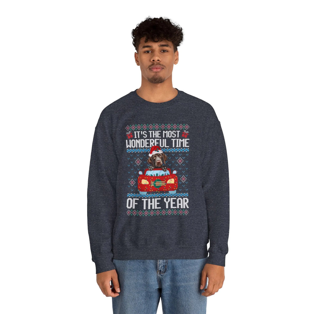 German Shorthaired Pointer Dog  It's The Most Wonderful Time Of The Year Unisex  Sweater