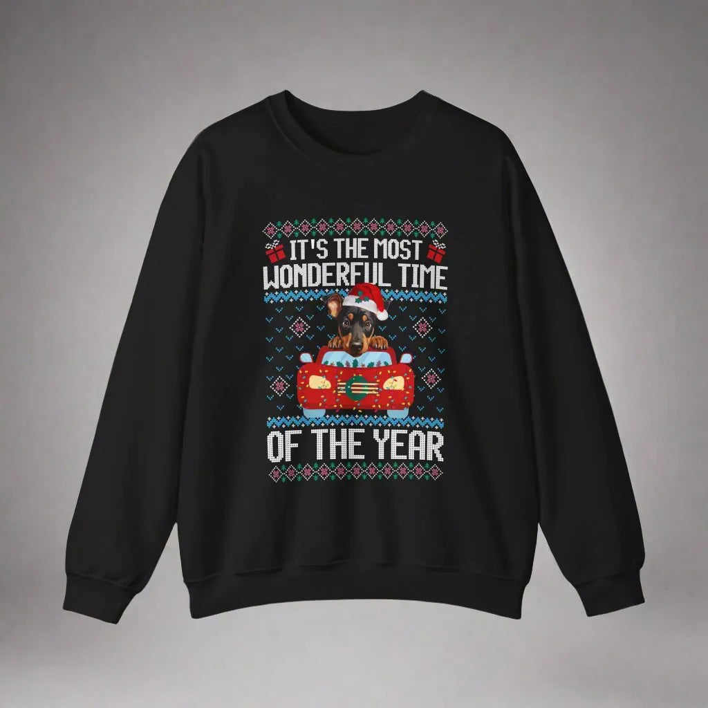 Doberman Dog It's The Most Wonderful Time Of The Year Unisex  Sweater