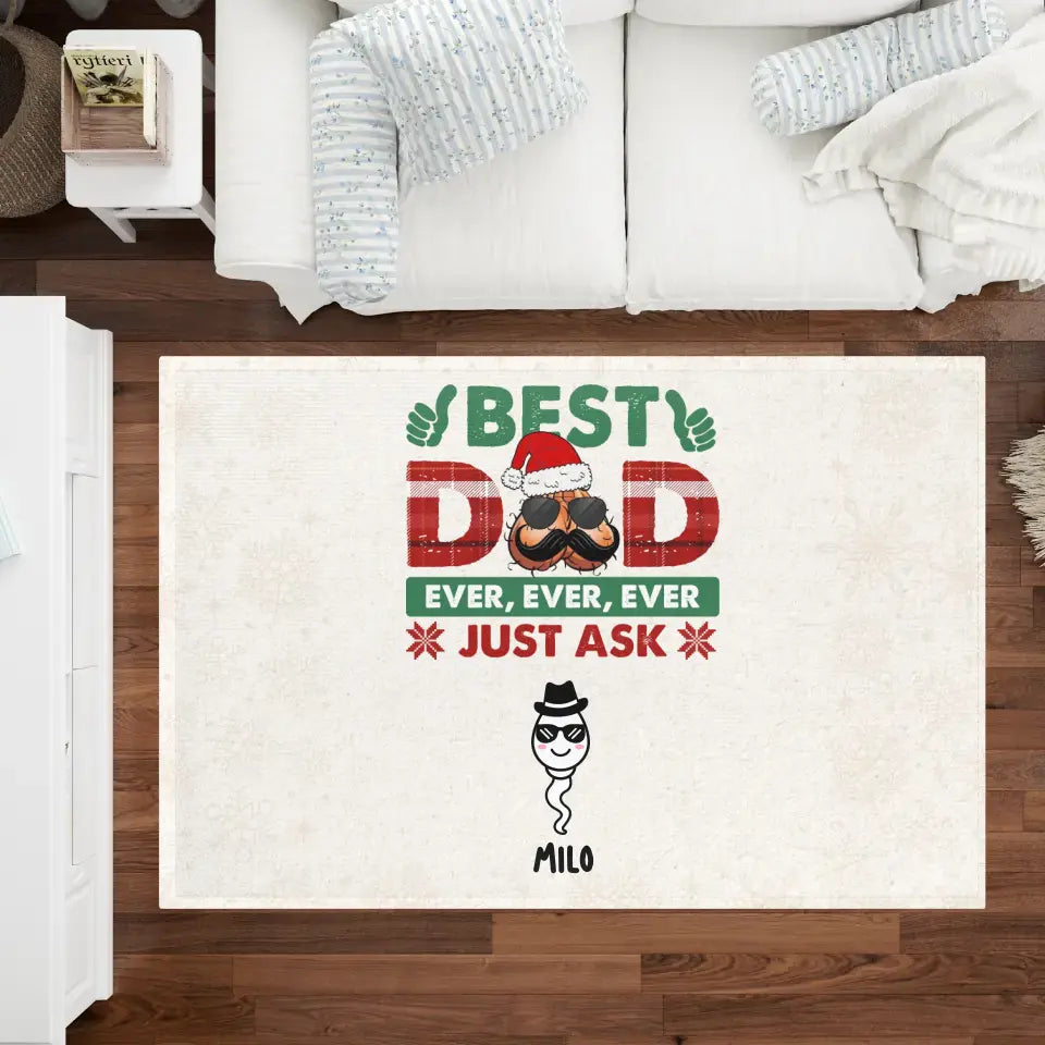 Best Dad Ever - Custom Name - Personalized Gifts For Dad - Area Rug