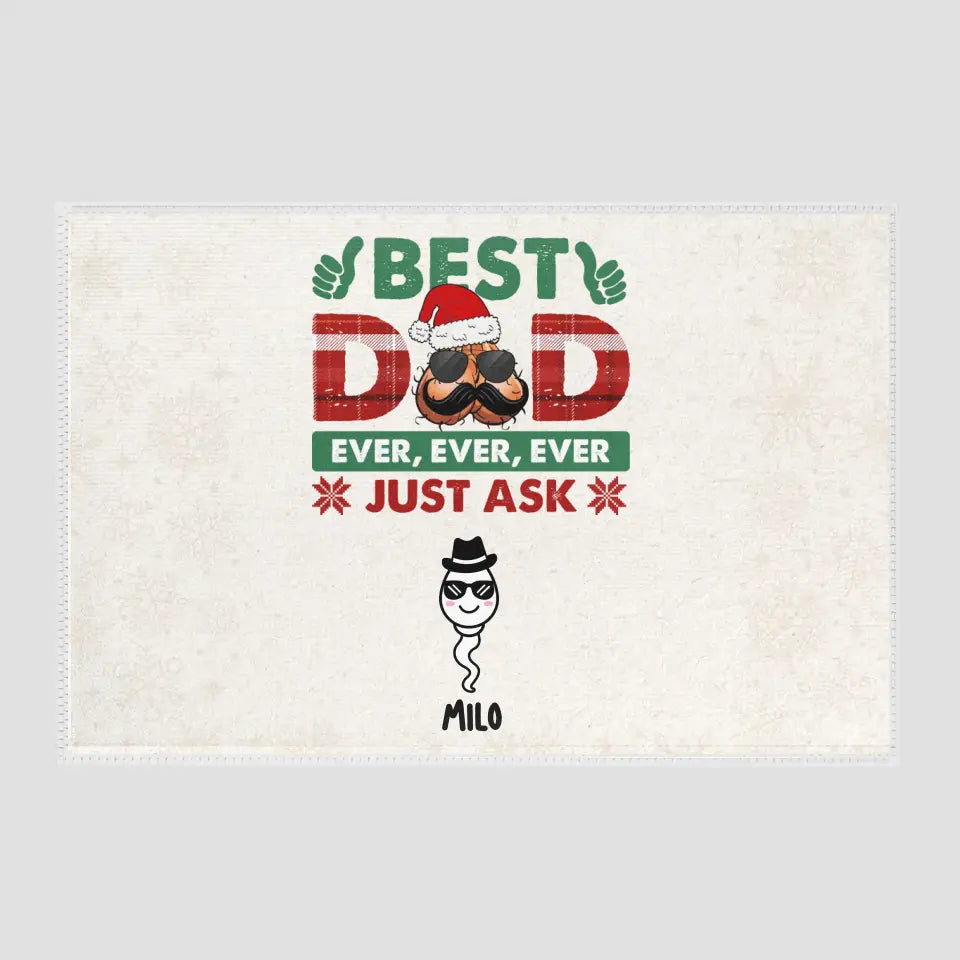 Best Dad Ever - Custom Name - Personalized Gifts For Dad - Area Rug