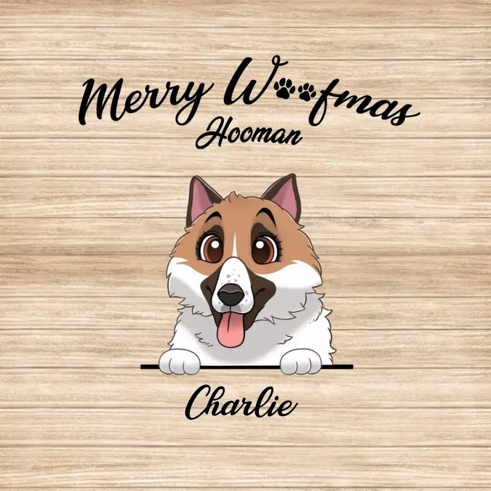 Merry Woofmas - Custom Name - Personalized Gifts For Dog Lovers - Round Rug