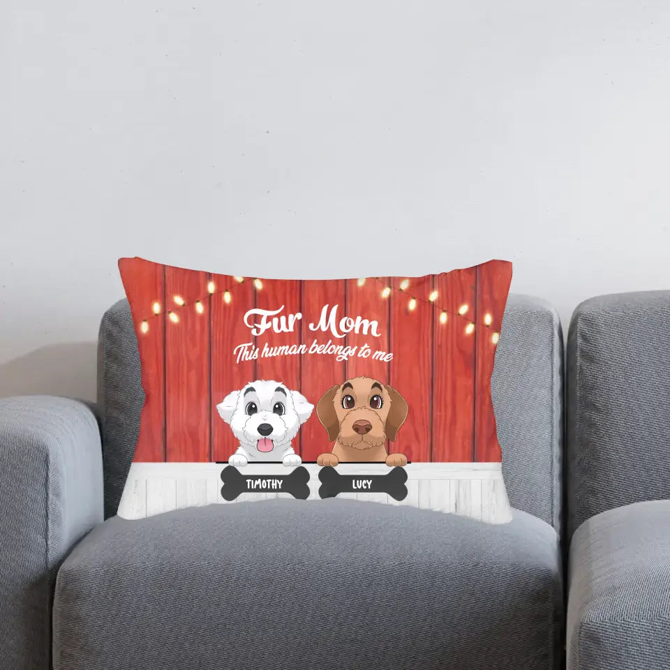 Fur Mom - Personalized Spun Polyester Lumbar Pillow