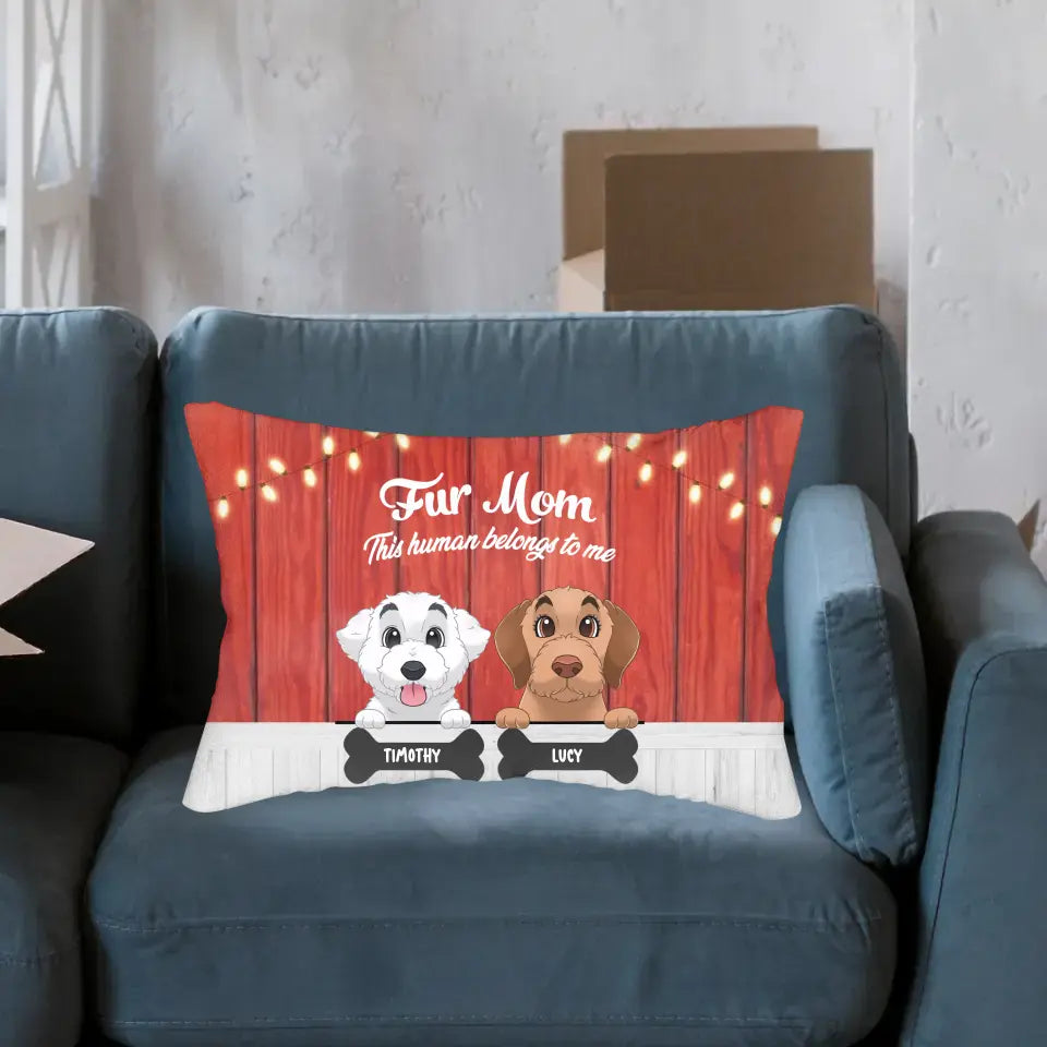 Fur Mom - Personalized Spun Polyester Lumbar Pillow