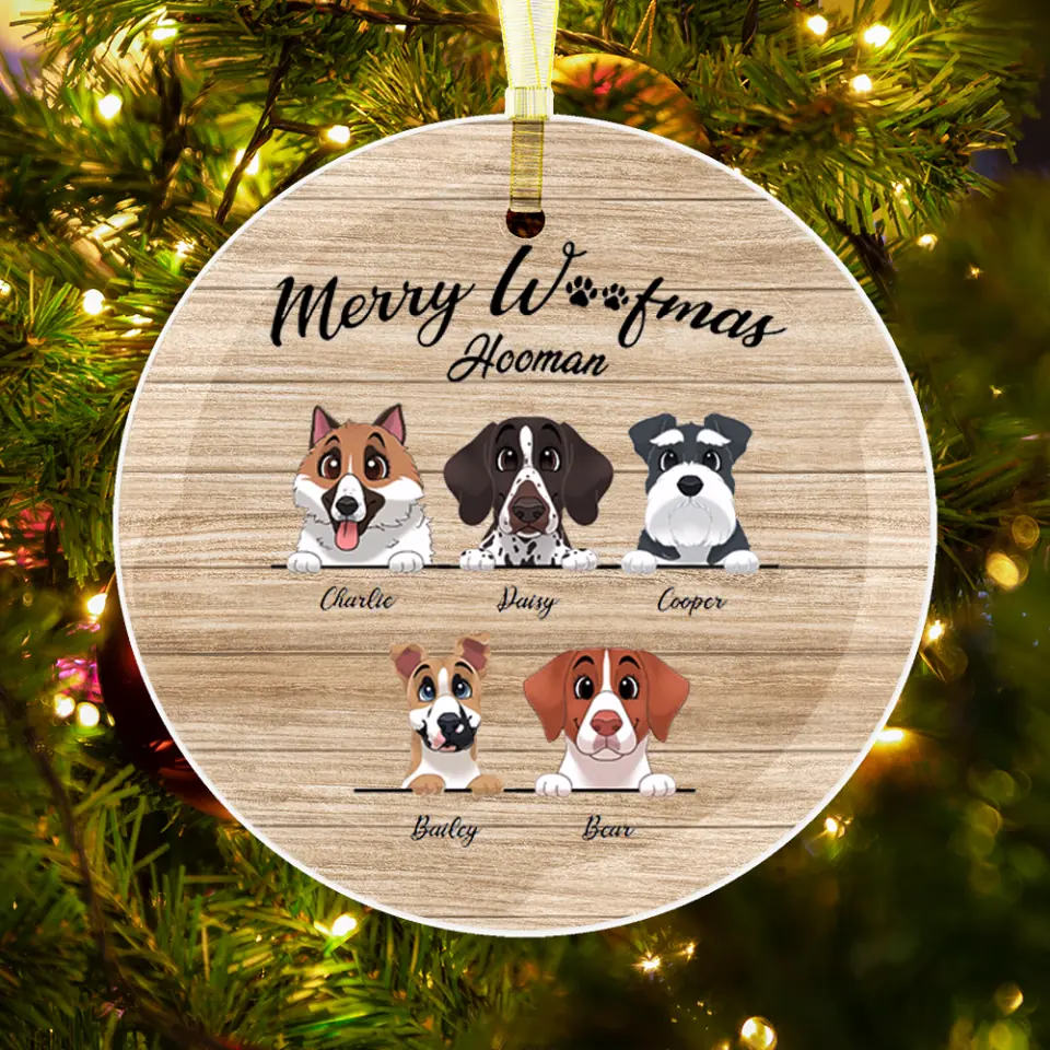 Merry Woofmas - Personalized Glass Ornament