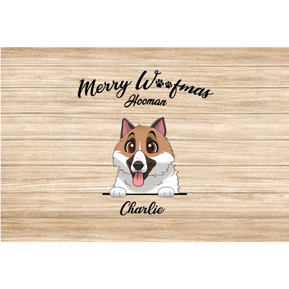 Merry Woofmas - Custom Name - Personalized Gifts For Dog Lovers - Area Rug