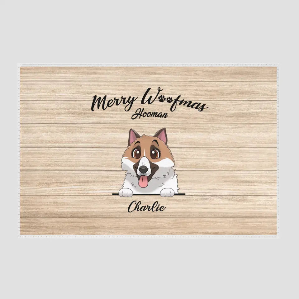 Merry Woofmas - Custom Name - Personalized Gifts For Dog Lovers - Area Rug