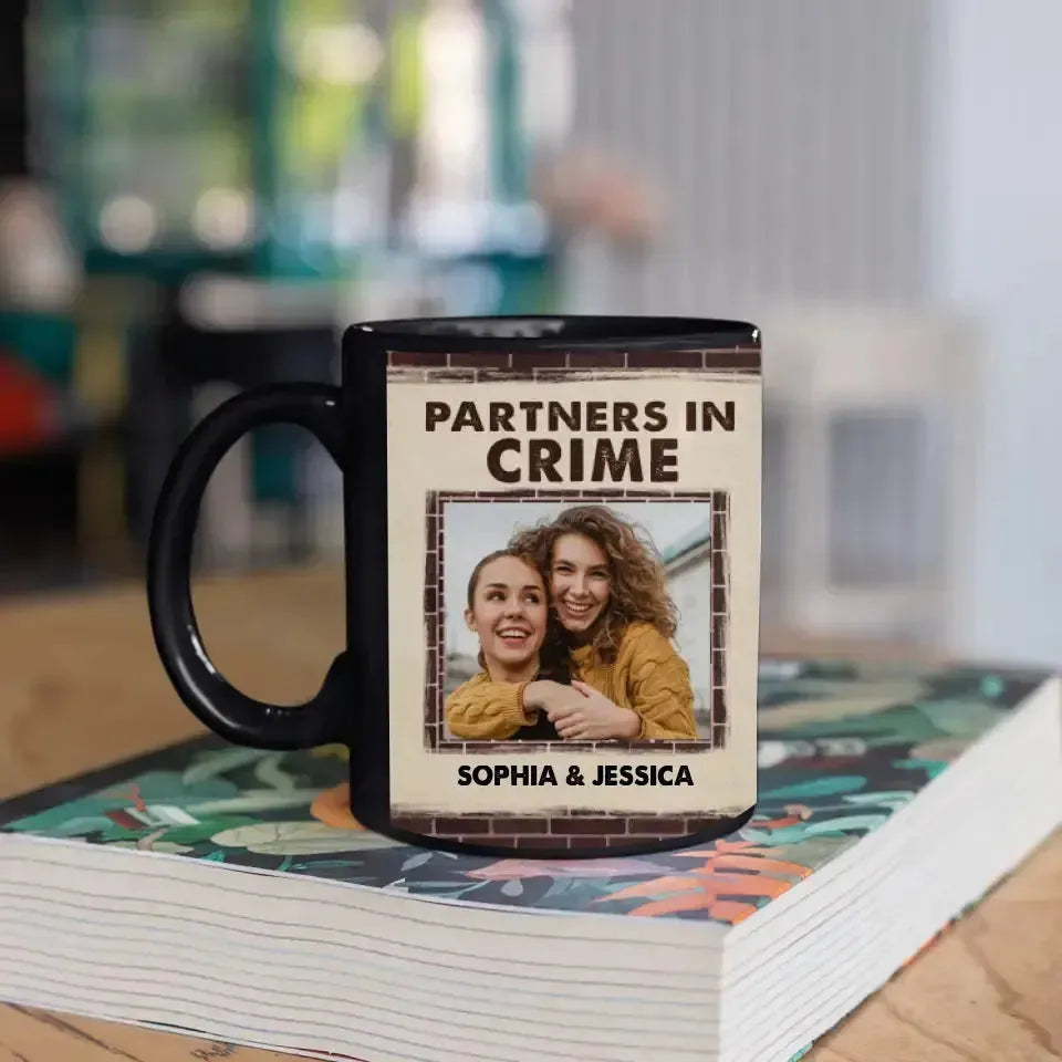 Partners in Crime - Personalized Black Mug