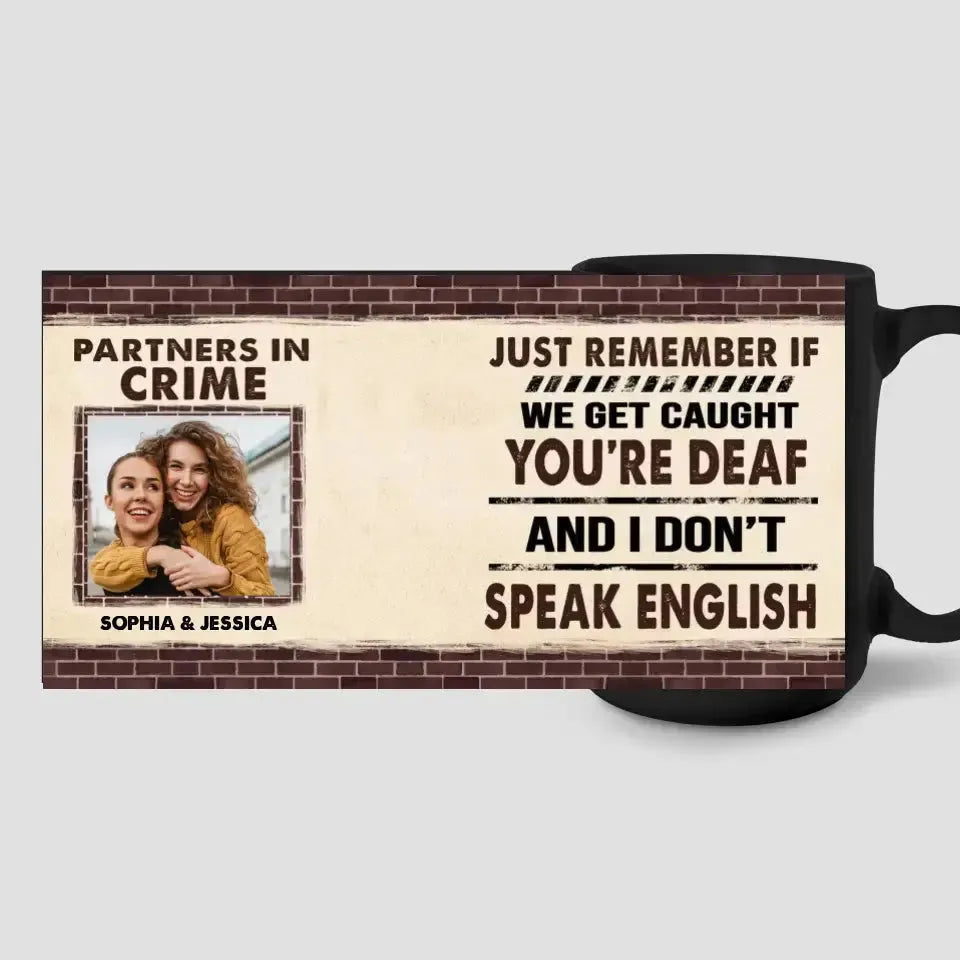 Partners in Crime - Personalized Black Mug