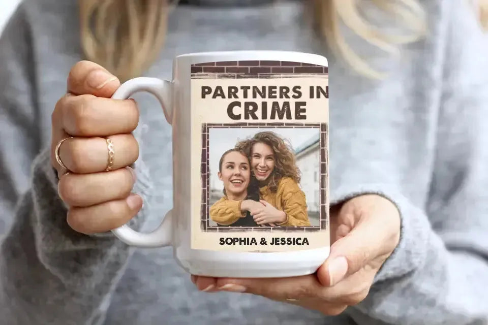 Partners in Crime - Personalized Black Mug