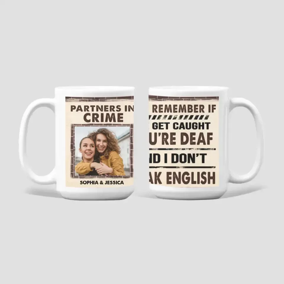 Partners in Crime - Personalized Black Mug