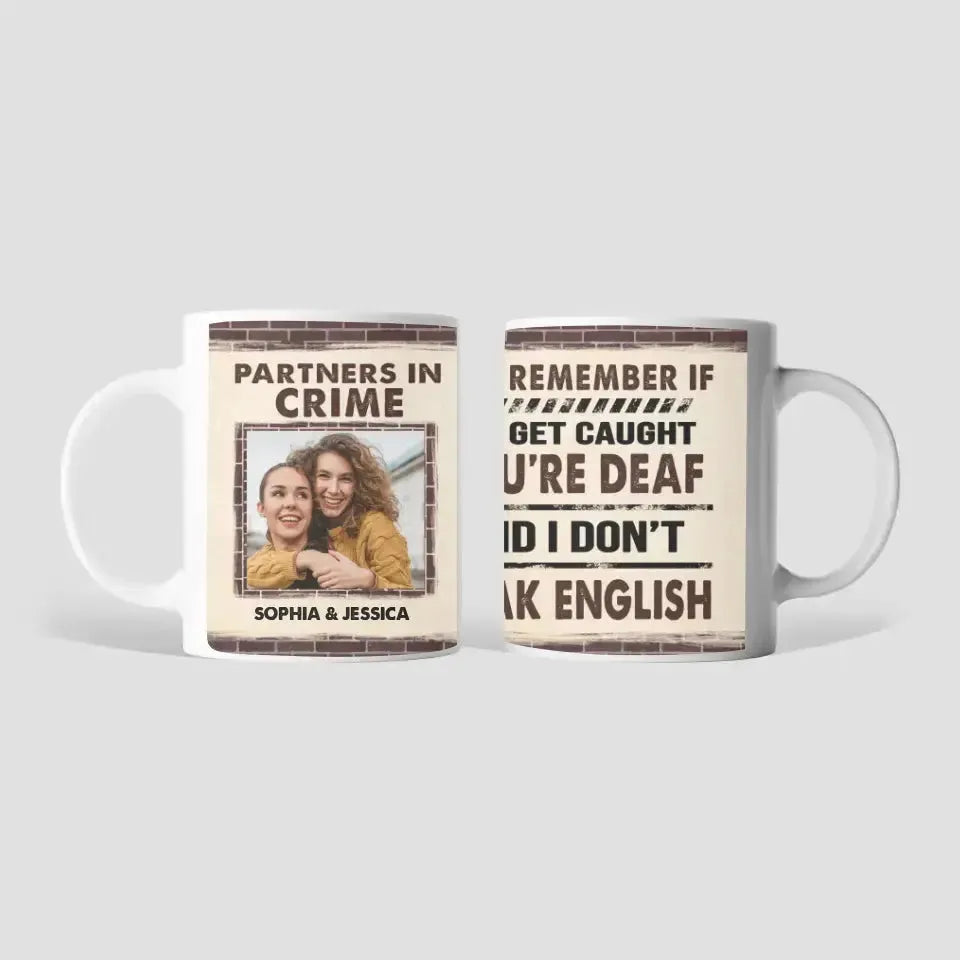 Partners in Crime - Personalized Black Mug