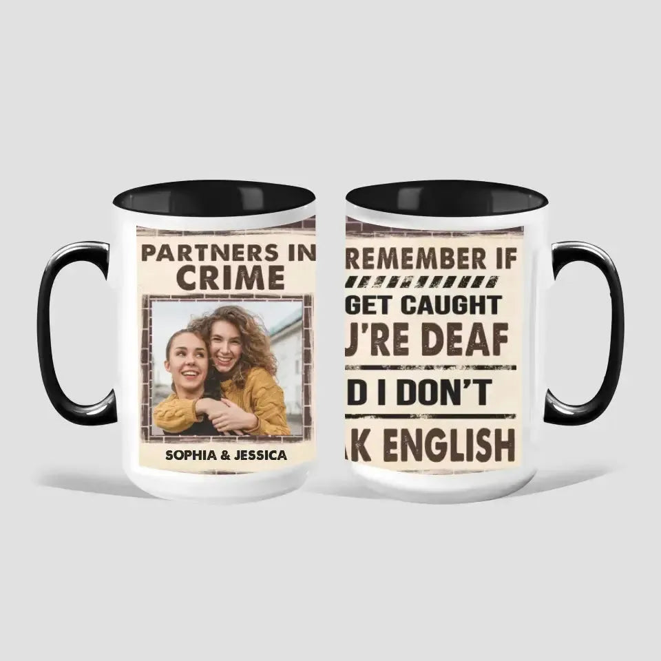 Partners in Crime - Personalized Black Mug