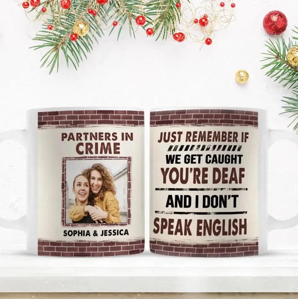 Partners in Crime - Personalized White Mug