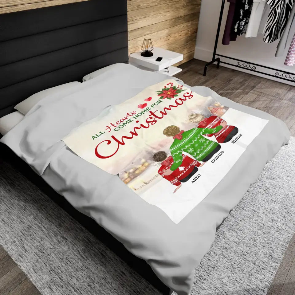 All Hearts Come Home For Christmas - Personalized Blanket