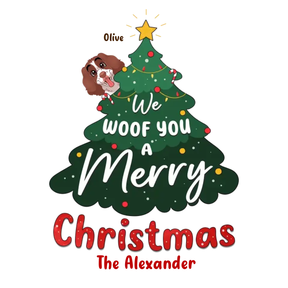 We Woof You A Merry Christmas - Custom Name - Personalized Gifts For Dog Lovers - T-shirt