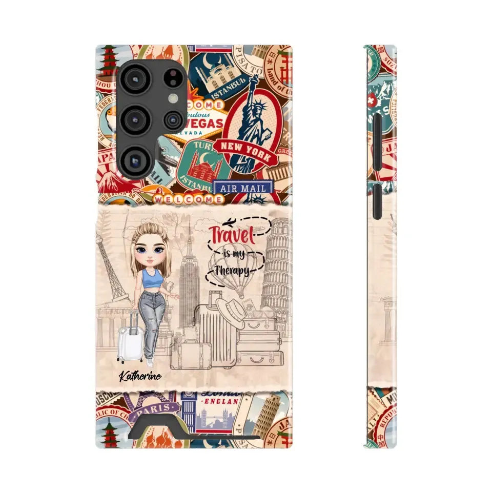 Travel Is My Therapy - Personalized Samsung Tough Phone Case