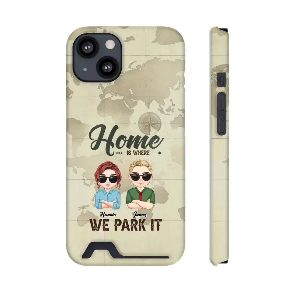 Our Home Is Where We Park It - Custom Name - Personalized Gifts For Couple - iPhone Tough Phone Case