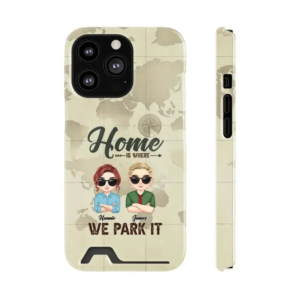 Our Home Is Where We Park It - Custom Name - Personalized Gifts For Couple - iPhone Tough Phone Case