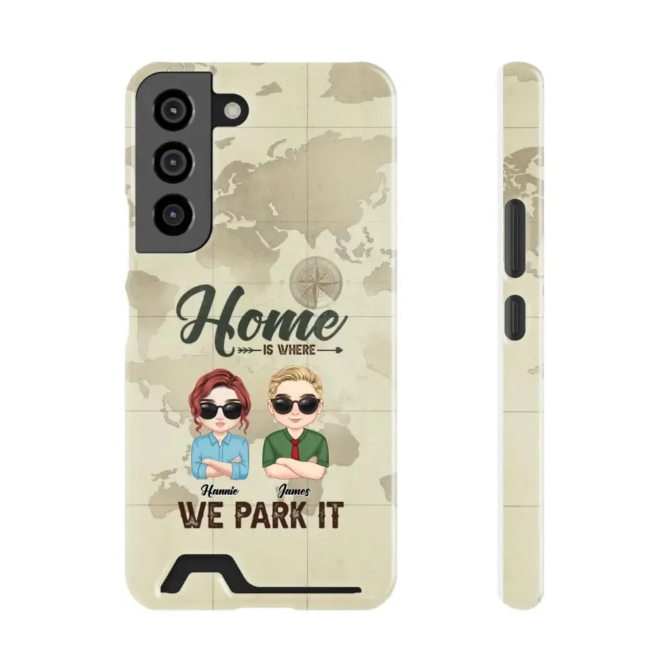 Our Home Is Where We Park It - Custom Name - Personalized Gifts For Couple - Samsung Tough Phone Case