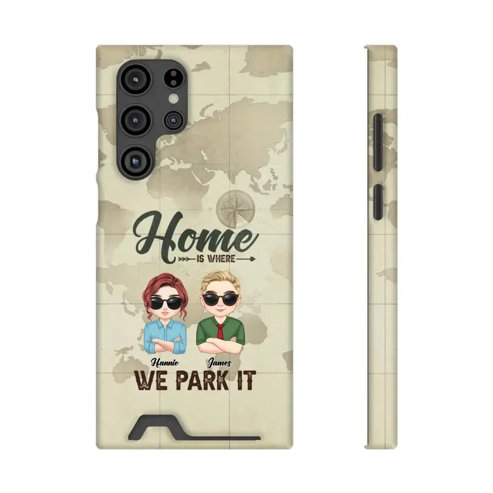 Our Home Is Where We Park It - Custom Name - Personalized Gifts For Couple - Samsung Tough Phone Case