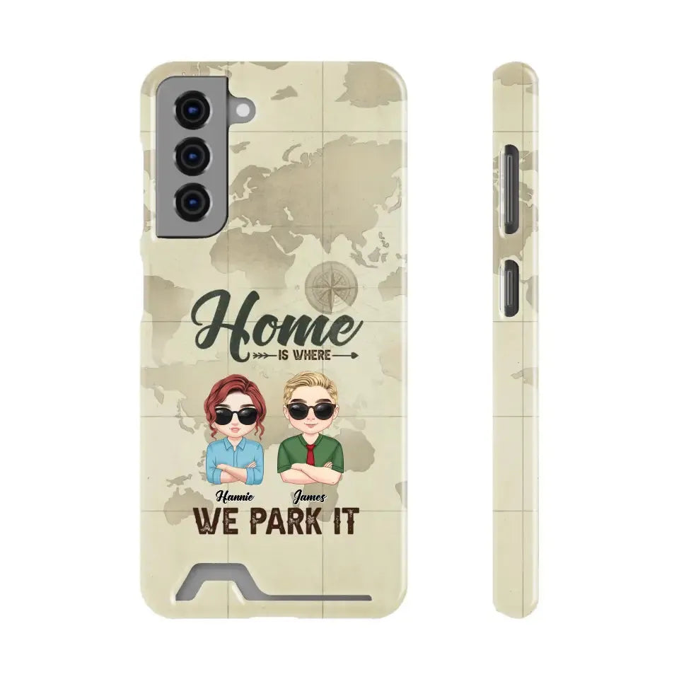 Our Home Is Where We Park It - Custom Name - Personalized Gifts For Couple - Samsung Tough Phone Case