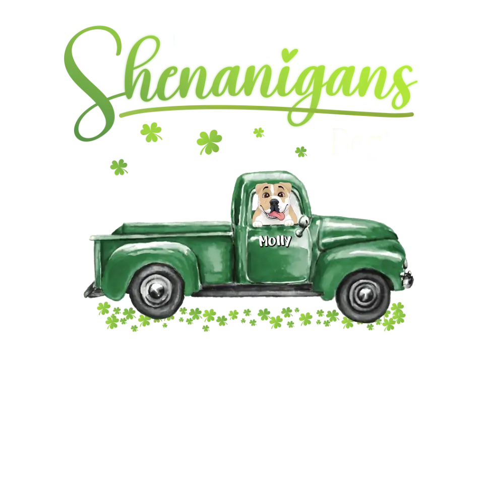 Let The Shenanigans Begin St. Patrick's Day - Custom Name - Personalized Gifts for Dog Lovers - Unisex Sweater