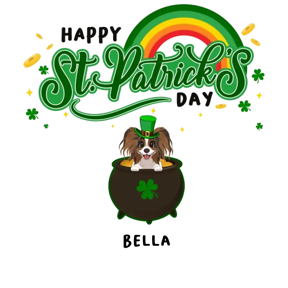 Happy St Patrick's Day - Custom Name - Personalized Gifts For Dog Lovers - Unisex T-Shirt