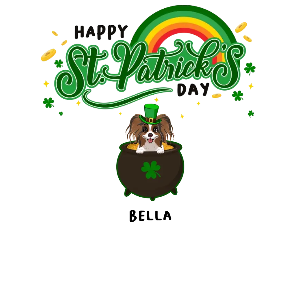 Happy St Patrick's Day - Custom Name - Personalized Gifts For Dog Lovers - Unisex Sweater