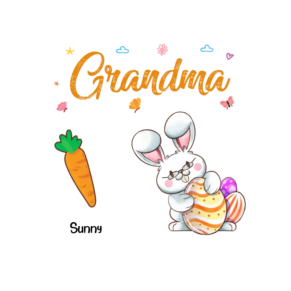 Grandparents Bunny And Carrots - Personalized Gifts For Grandparents - Unisex T-Shirt