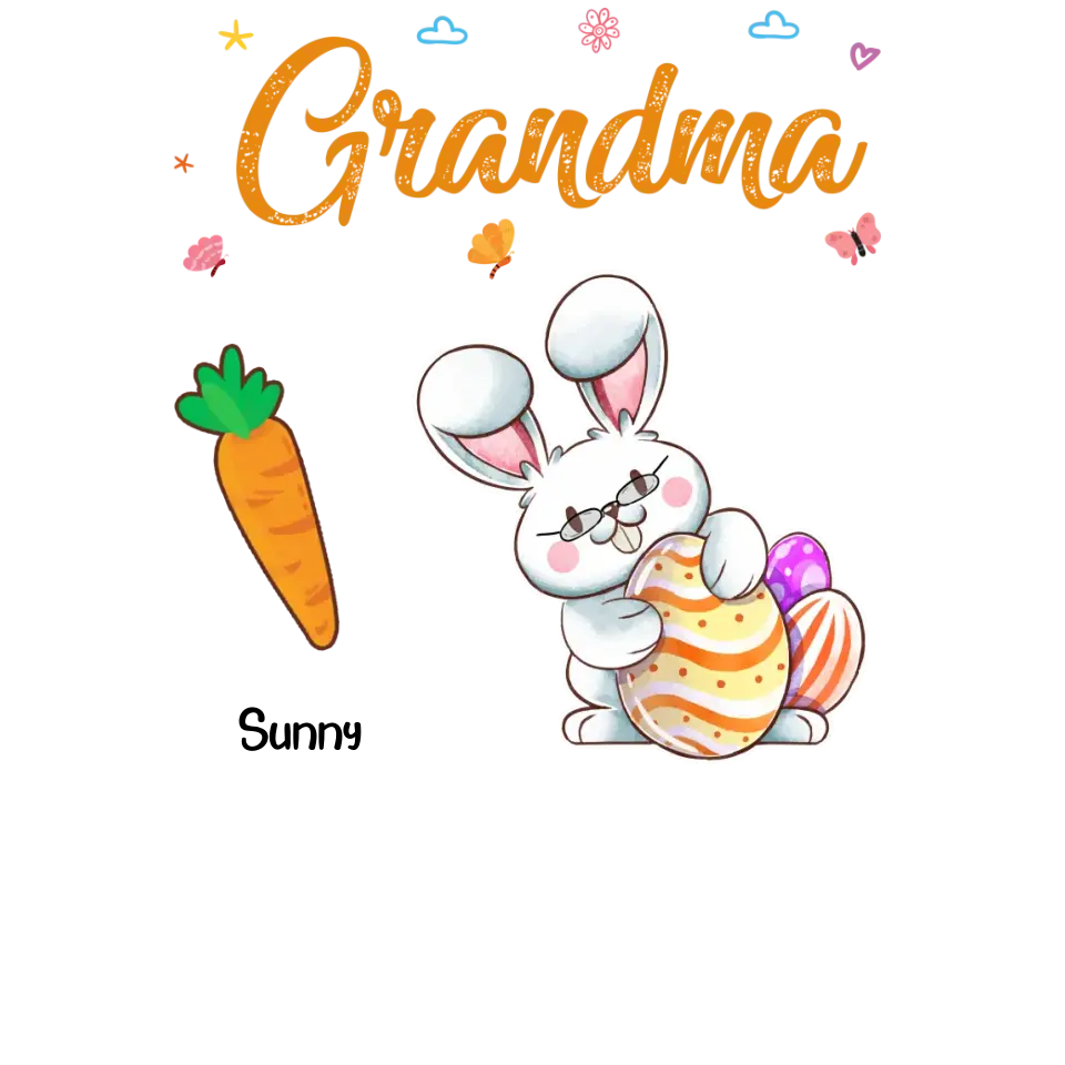 Grandparents Bunny And Carrots - Personalized Gifts For Grandparents - Unisex Hoodie
