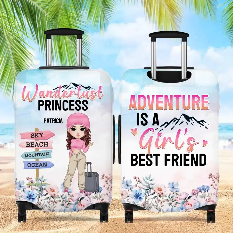 Wanderlust Princess, Living A Life You Love - Personalized Gifts For Travel Lovers - Luggage Cover