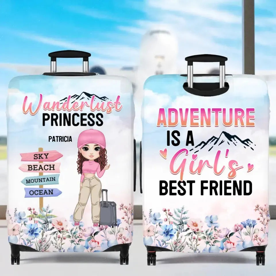 Wanderlust Princess, Living A Life You Love - Personalized Gifts For Travel Lovers - Luggage Cover