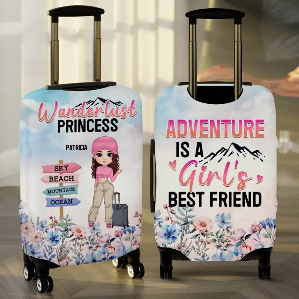 Wanderlust Princess, Living A Life You Love - Personalized Gifts For Travel Lovers - Luggage Cover