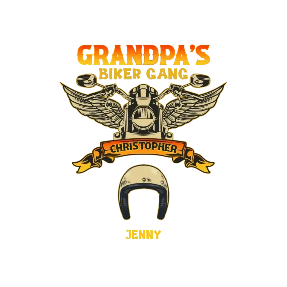 Grandpa's Biker Gang - Custom Name - Personalized Gifts For Grandpa - T-Shirt