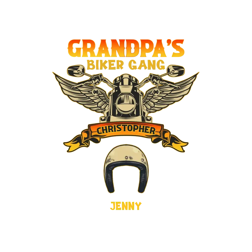 Grandpa's Biker Gang - Custom Name - Personalized Gifts For Grandpa - T-Shirt