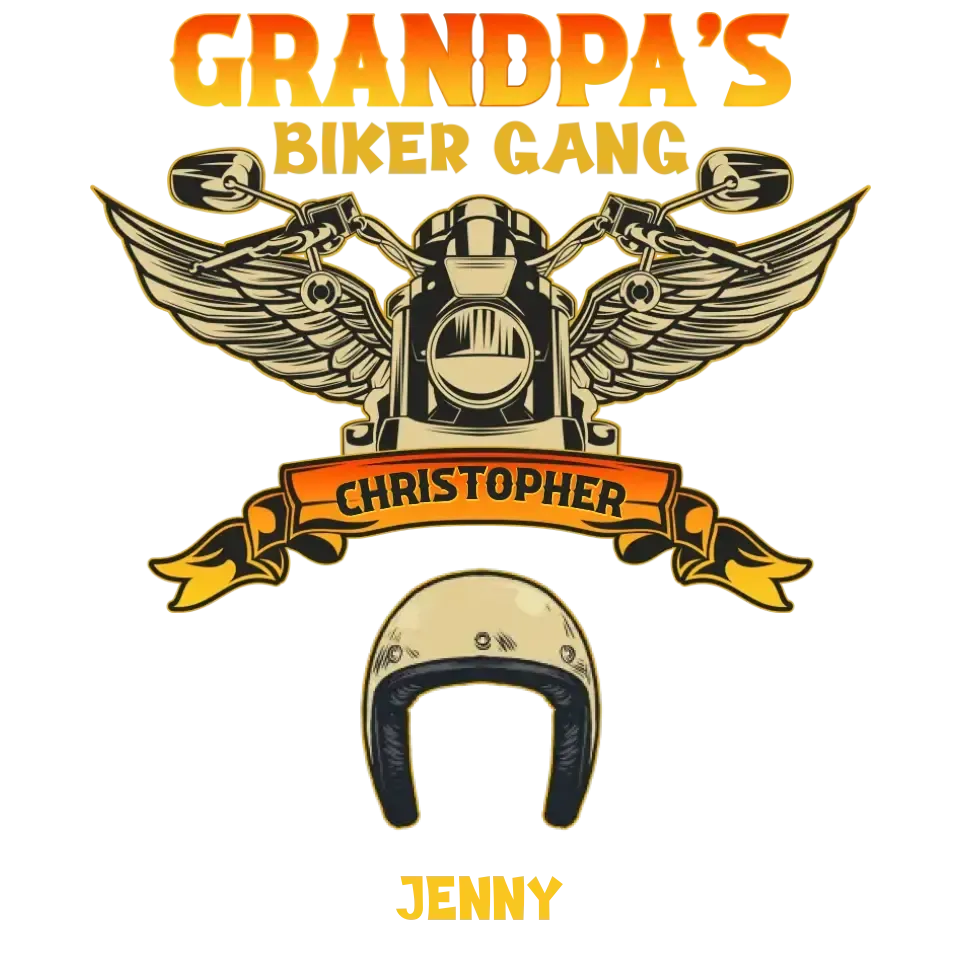 Grandpa's Biker Gang - Custom Name - Personalized Gifts For Grandpa - T-Shirt