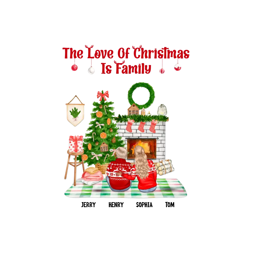 The Love Of Christmas Is Family - Custom Quote - Personalized Gifts For Family - T-shirt