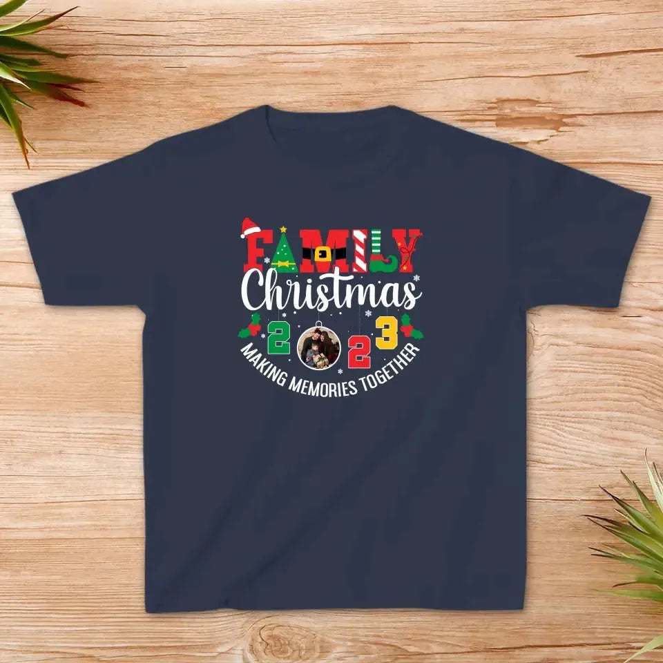 Family Christmas 2023 - Custom Photo -  Personalized Gifts For Family - Family T-Shirt