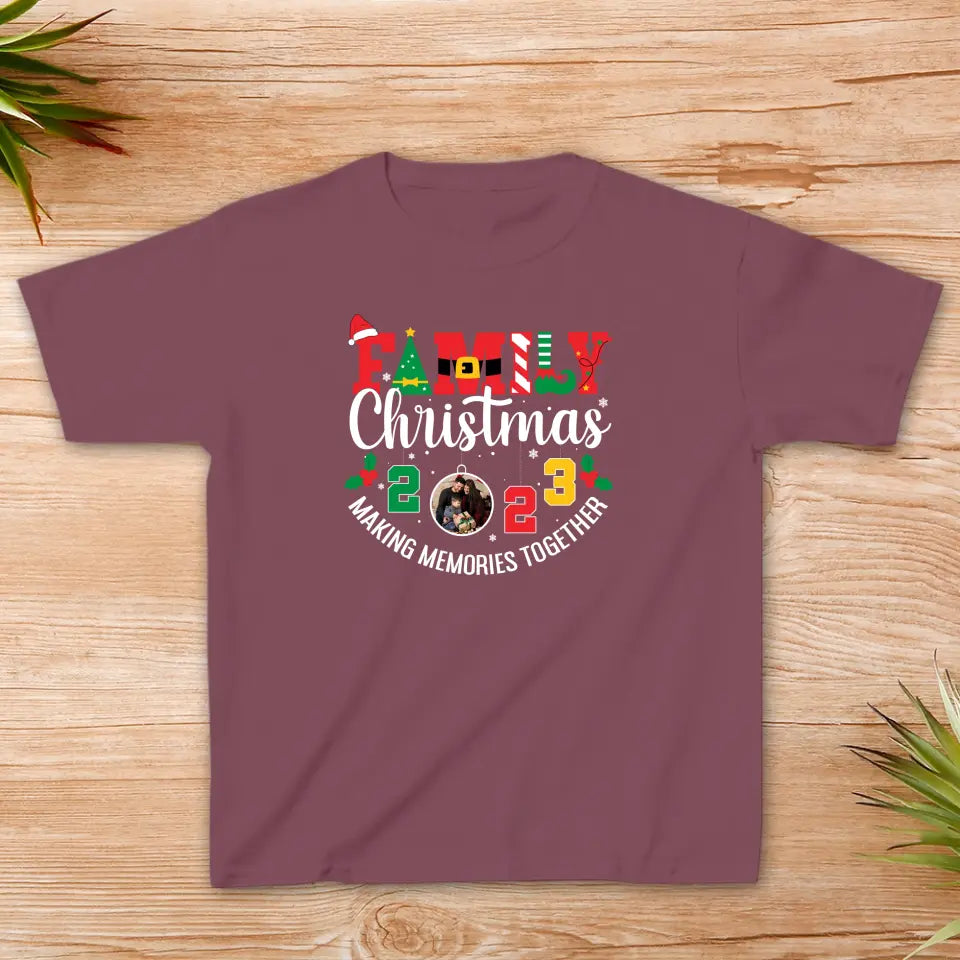 Family Christmas 2023 - Custom Photo -  Personalized Gifts For Family - Family T-Shirt