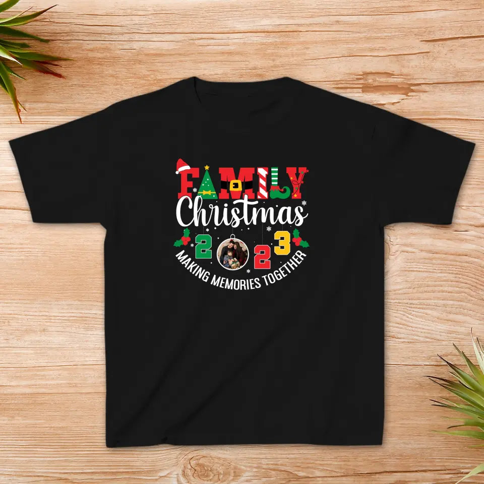 Family Christmas 2023 - Custom Photo -  Personalized Gifts For Family - Family T-Shirt