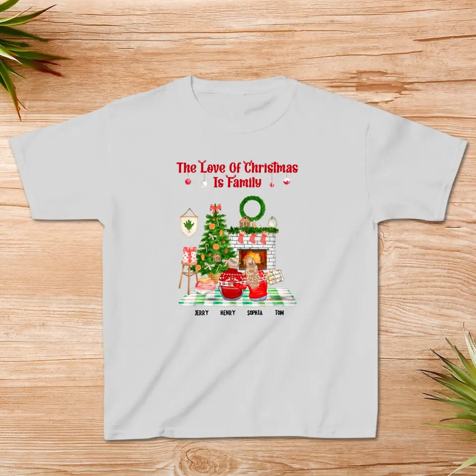 The Love Of Christmas Is Family - Custom Quote - 
 Personalized Gifts For Family - Family T-Shirt