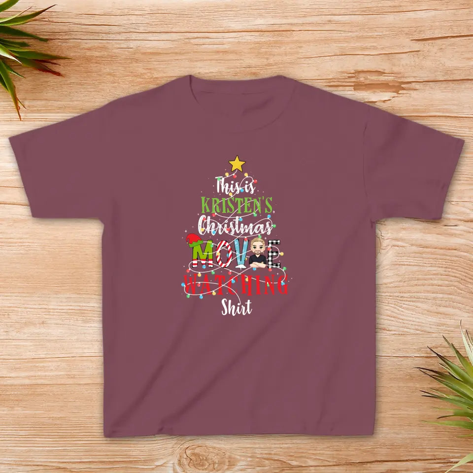 This Is My Christmas Movie Watching Shirt -  Custom Name - Personalized Gifts For Family - Family T-Shirt