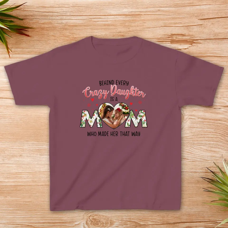 The Love Between Daughter & Mom - Custom Photo - Personalized Gifts For Mom - Family T-Shirt