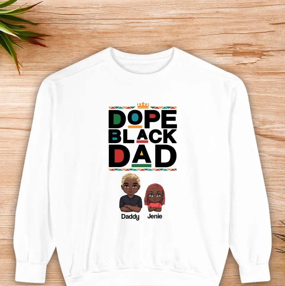 Dope Black Dad - Personalized Family Sweater