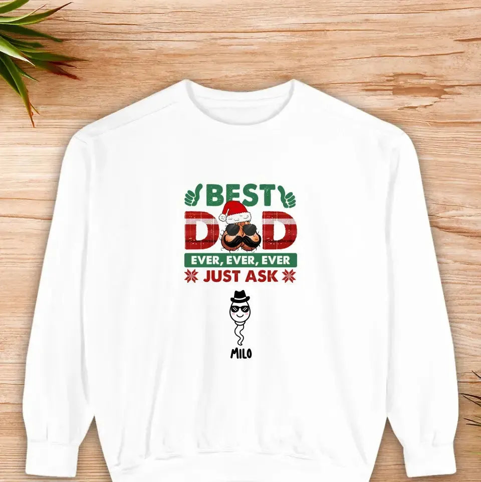 Best Dad Ever -  Custom Name - Personalized Gifts For Dad - Family Sweater