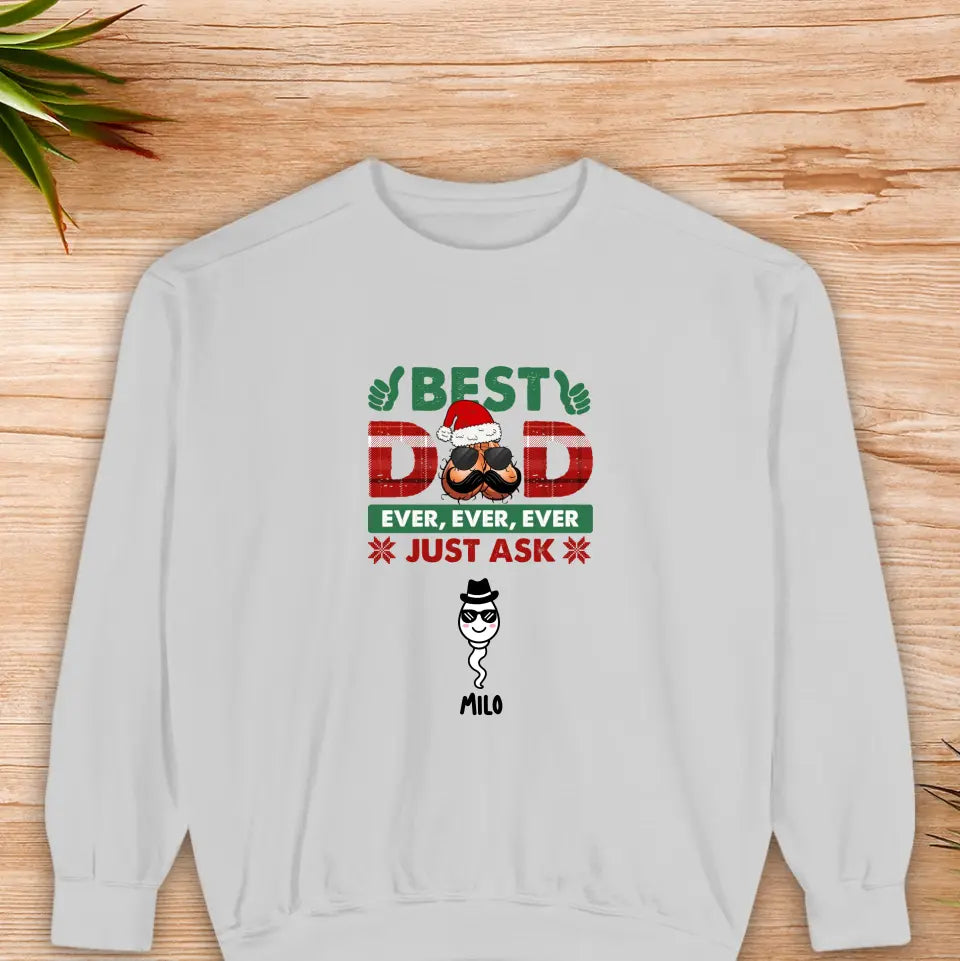 Best Dad Ever -  Custom Name - Personalized Gifts For Dad - Family Sweater