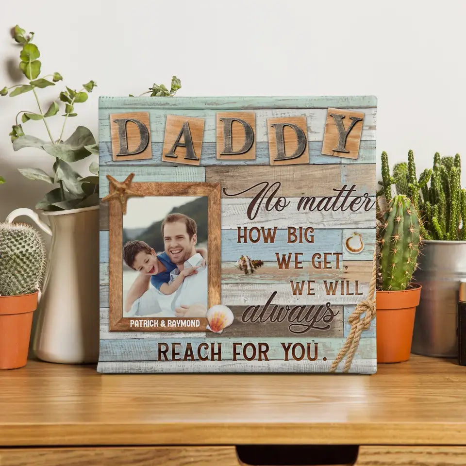 No Matter How Big We Get We Will Always - Personalized Gifts For Dad - Canvas Photo Tiles